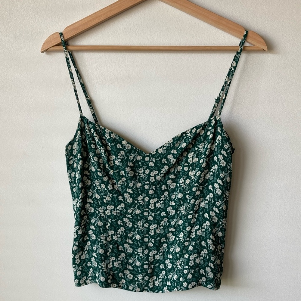 Reformation Green Floral Tank